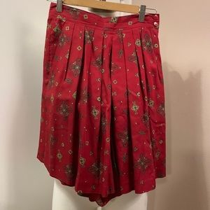 VINTAGE Rena Rowan for Saville pleated red skort size small.